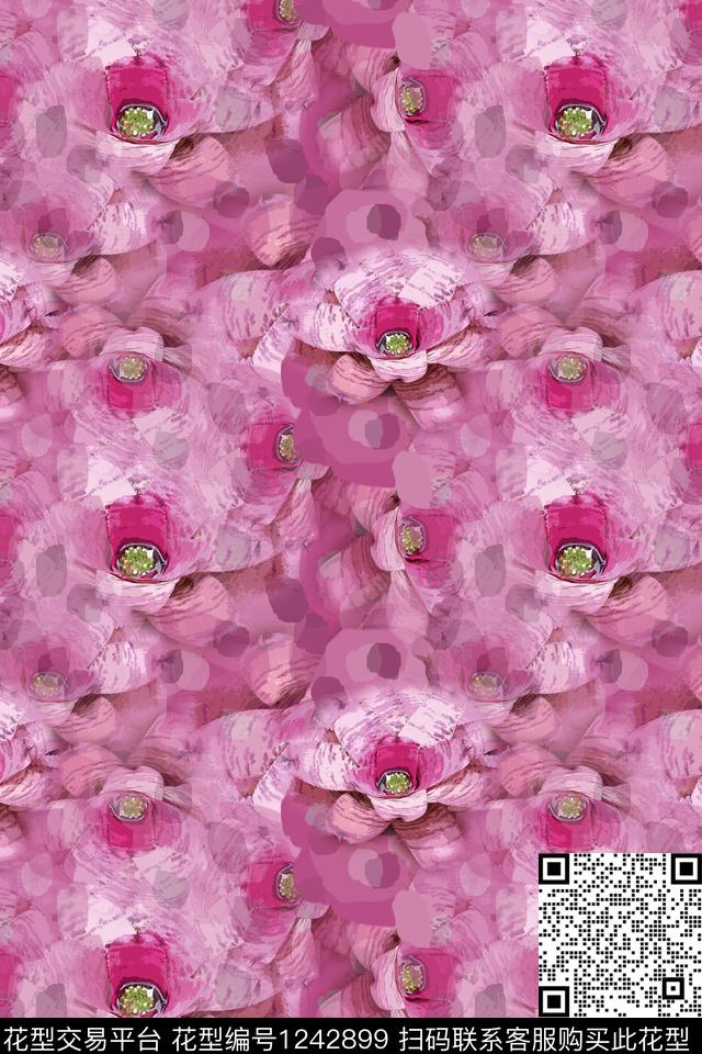 190806-syyh-24-00.jpg - 1242899 - 休闲 温室花卉 雪纺 - 数码印花花型 － 女装花型设计 － 瓦栏