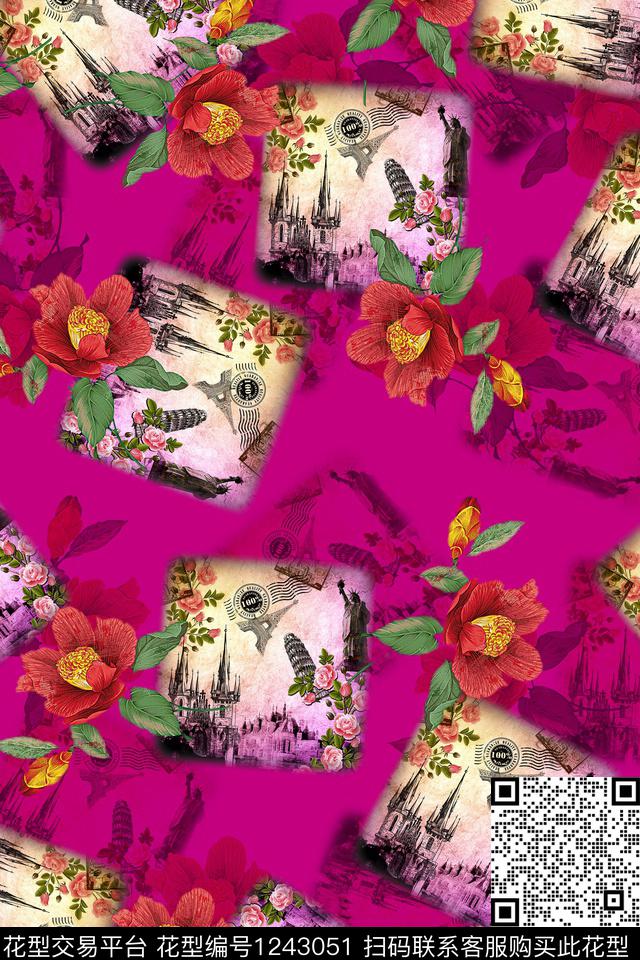 Y19M0381a.jpg - 1243051 - 花卉 女装 欧美图案 - 数码印花花型 － 女装花型设计 － 瓦栏