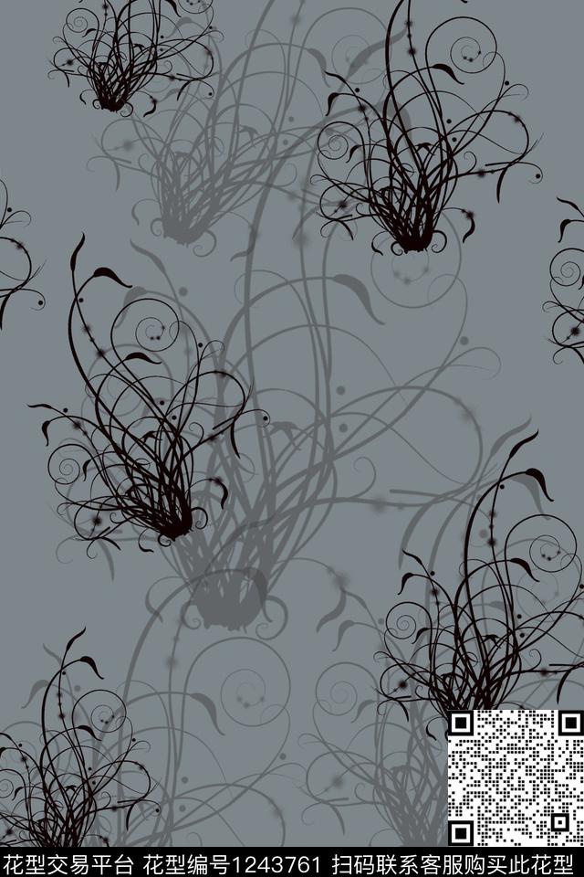 001.jpg - 1243761 - 趣味 大牌风 植物 - 数码印花花型 － 女装花型设计 － 瓦栏