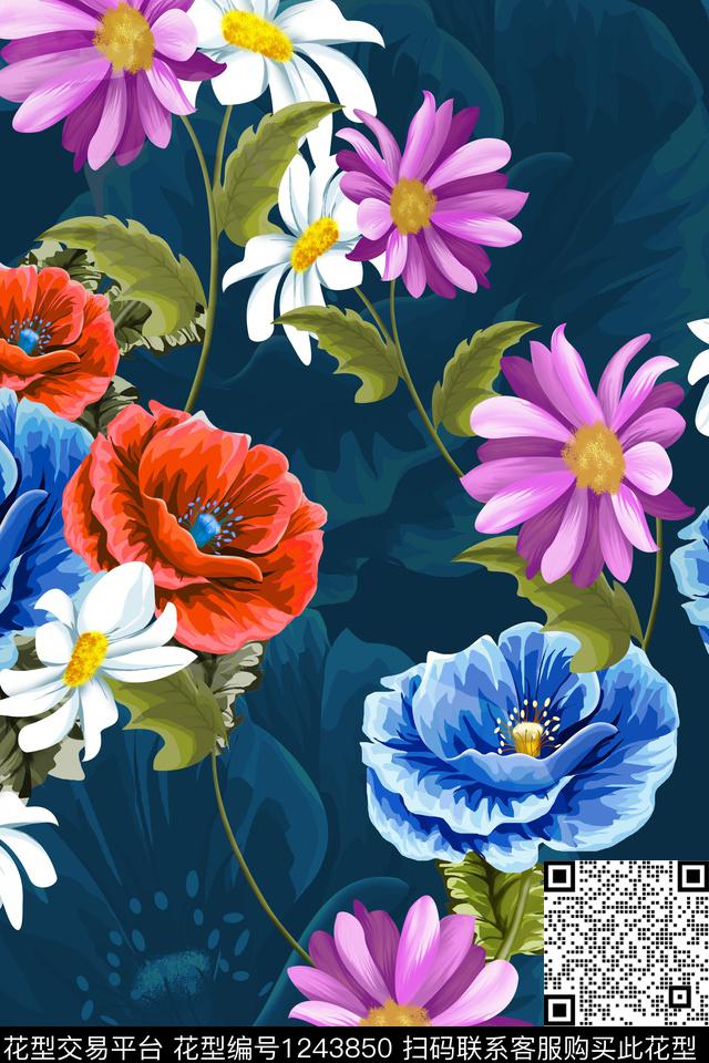 17.jpg - 1243850 - 花卉 手绘 板绘 - 数码印花花型 － 床品花型设计 － 瓦栏