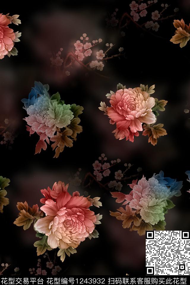 3.jpg - 1243932 - 女装 花卉 牡丹 - 数码印花花型 － 女装花型设计 － 瓦栏