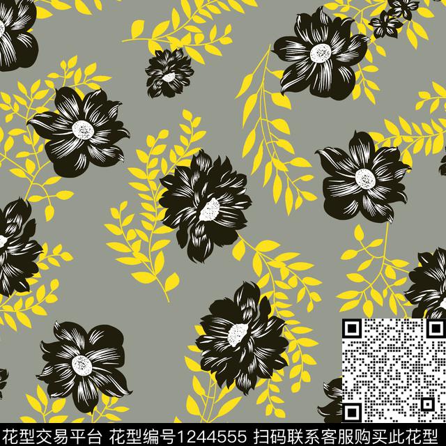 w66090826-2.jpg - 1244555 - 花卉 小碎花 几何 - 传统印花花型 － 女装花型设计 － 瓦栏