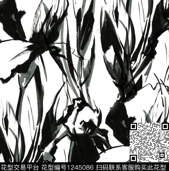 R1901076B.jpg - 1245086 - LV 大牌风 抽象花卉 - 数码印花花型 － 女装花型设计 － 瓦栏