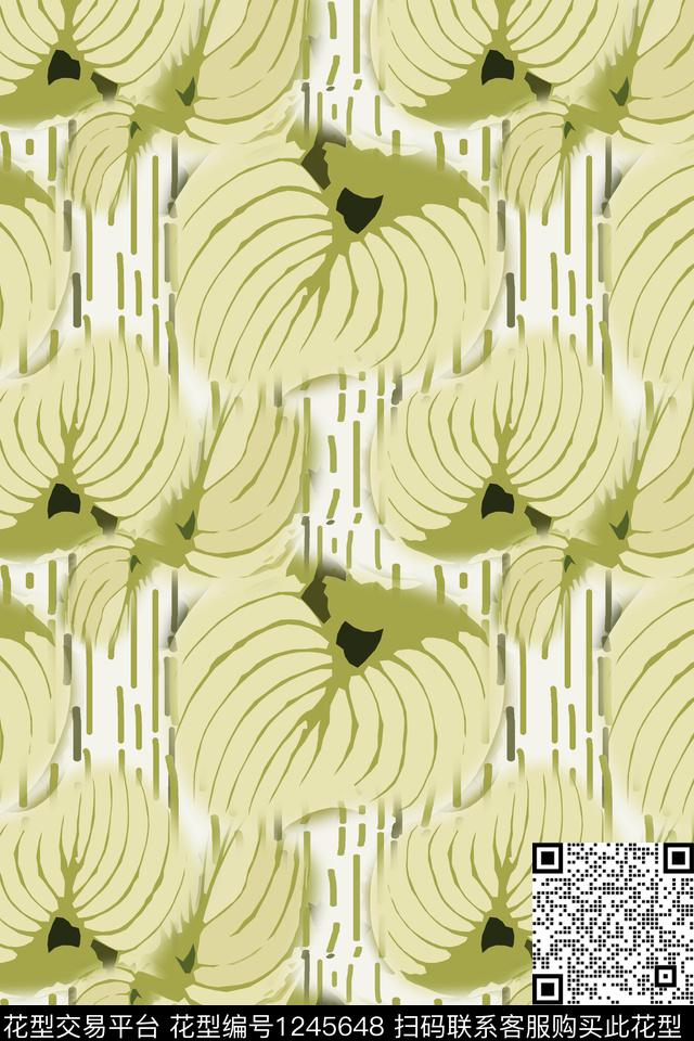 190816-syyh-4-3.jpg - 1245648 - 抽象花卉 手绘线条笔触 树叶组合 - 数码印花花型 － 女装花型设计 － 瓦栏