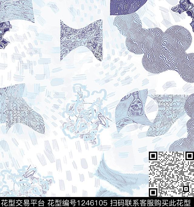 10926.jpg - 1246105 - 格子 几何 抽象 - 数码印花花型 － 女装花型设计 － 瓦栏