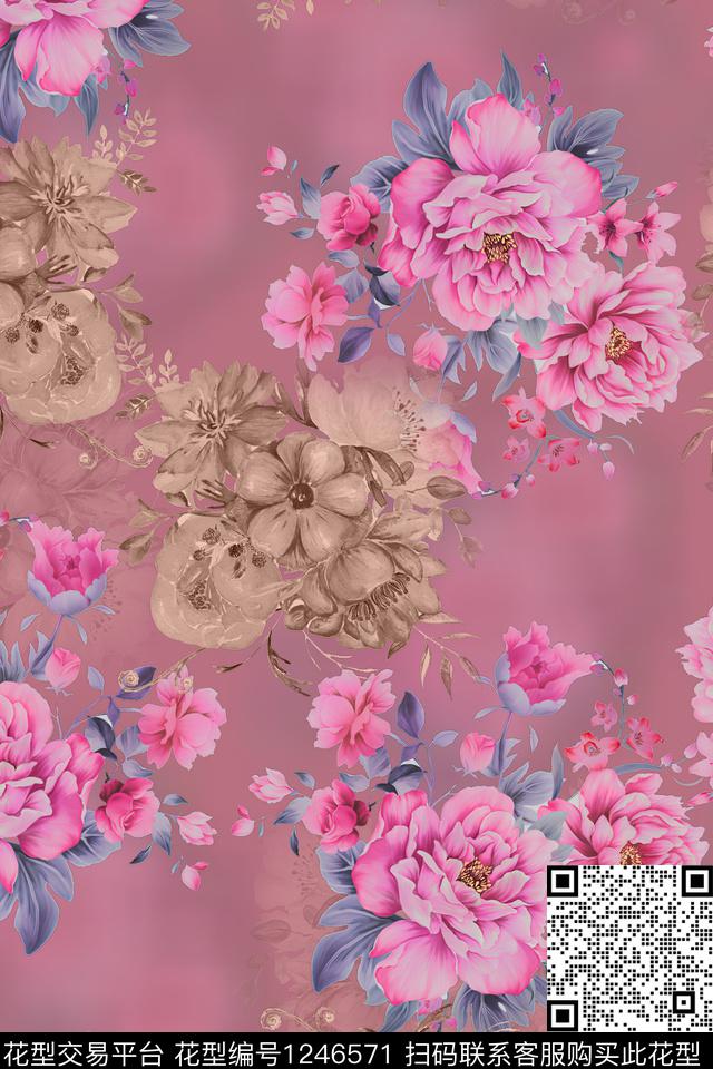 1.jpg - 1246571 - 花卉 女装 - 数码印花花型 － 女装花型设计 － 瓦栏