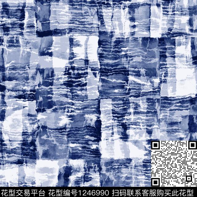 抽象大牌风笔触数码印花花型下载（图片编号: 1246990） - 瓦栏（Walan）