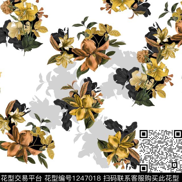 822-2.jpg - 1247018 - 花卉 大牌风 数码花型 - 数码印花花型 － 女装花型设计 － 瓦栏