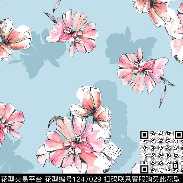 822-3.jpg - 1247029 - 花卉 素雅 大牌风 - 数码印花花型 － 女装花型设计 － 瓦栏
