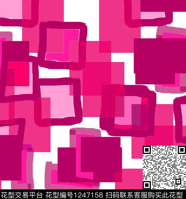 82381.jpg - 1247158 - 抽象 手绘 几何 - 数码印花花型 － 女装花型设计 － 瓦栏