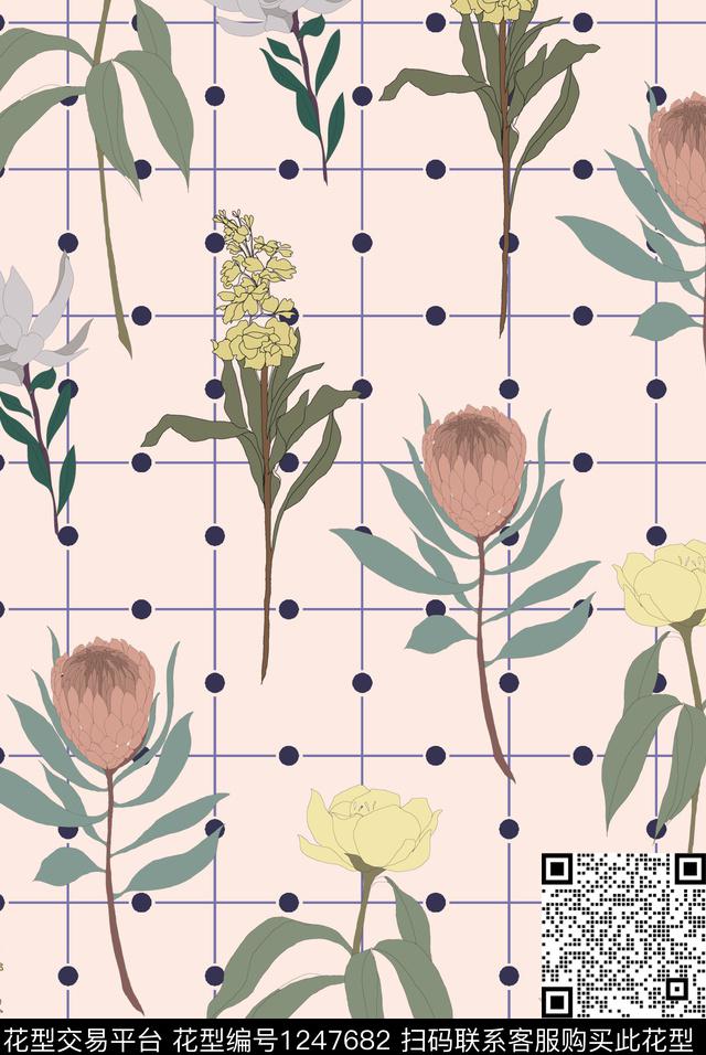 花卉小碎花大牌风数码印花花型下载（图片编号: 1247682） - 瓦栏（Walan）