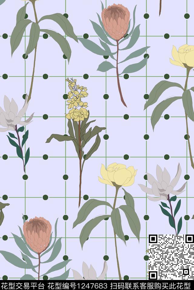 花卉小碎花大牌风数码印花花型下载（图片编号: 1247683） - 瓦栏（Walan）
