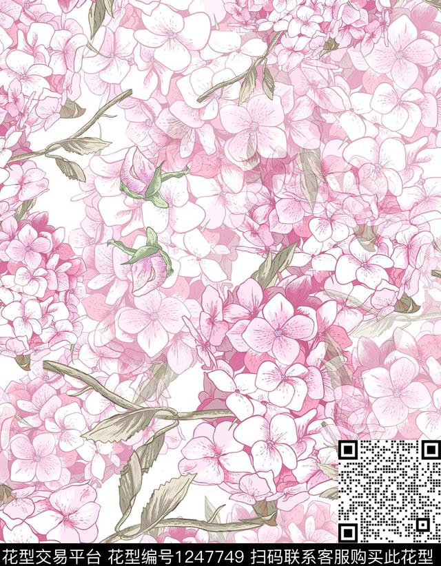 824.jpg - 1247749 - 花卉 大牌风 素雅 - 传统印花花型 － 女装花型设计 － 瓦栏