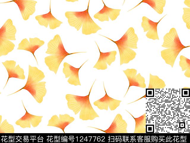 190819-2.jpg - 1247762 - 银杏叶子 漂亮 清爽花卉 - 数码印花花型 － 女装花型设计 － 瓦栏