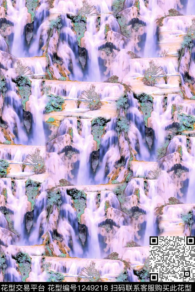 肌理写意风景景观数码印花花型下载（图片编号: 1249218） - 瓦栏（Walan）