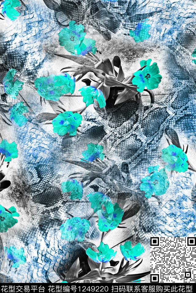 花卉小碎花肌理数码印花花型下载（图片编号: 1249220） - 瓦栏（Walan）