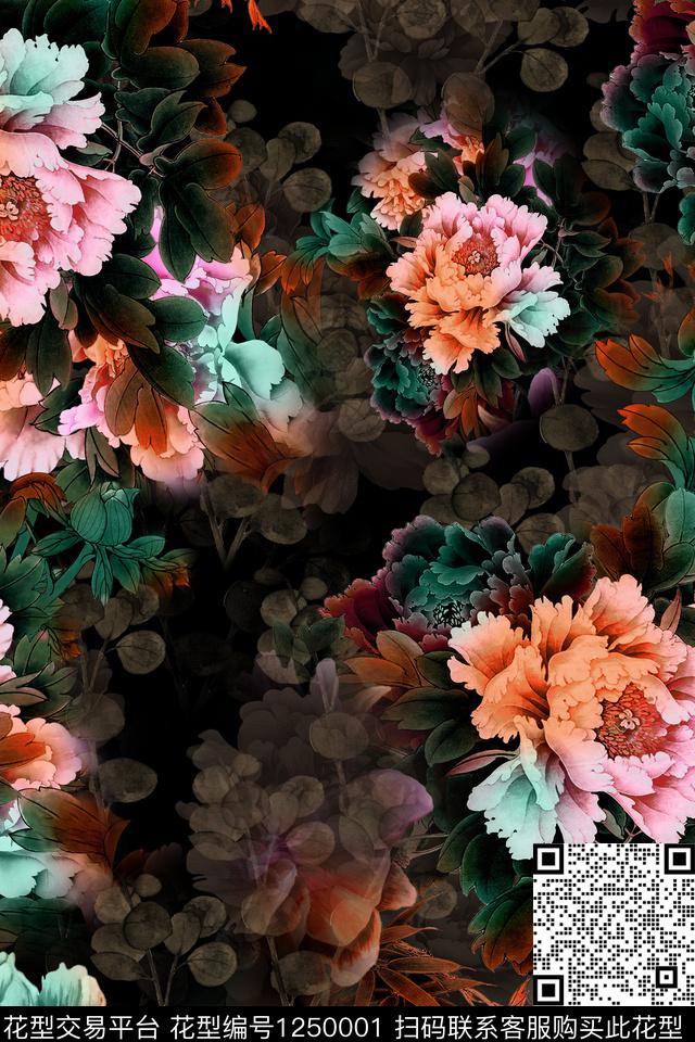 4.jpg - 1250001 - 花卉 女装 中国 - 数码印花花型 － 女装花型设计 － 瓦栏