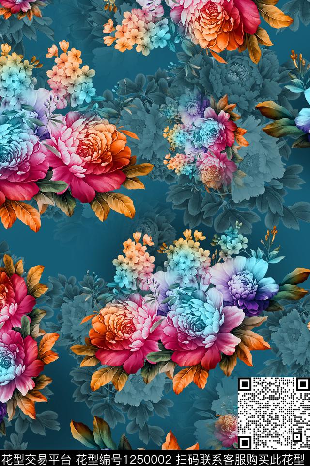 5.jpg - 1250002 - 花卉 女装 中国 - 数码印花花型 － 女装花型设计 － 瓦栏