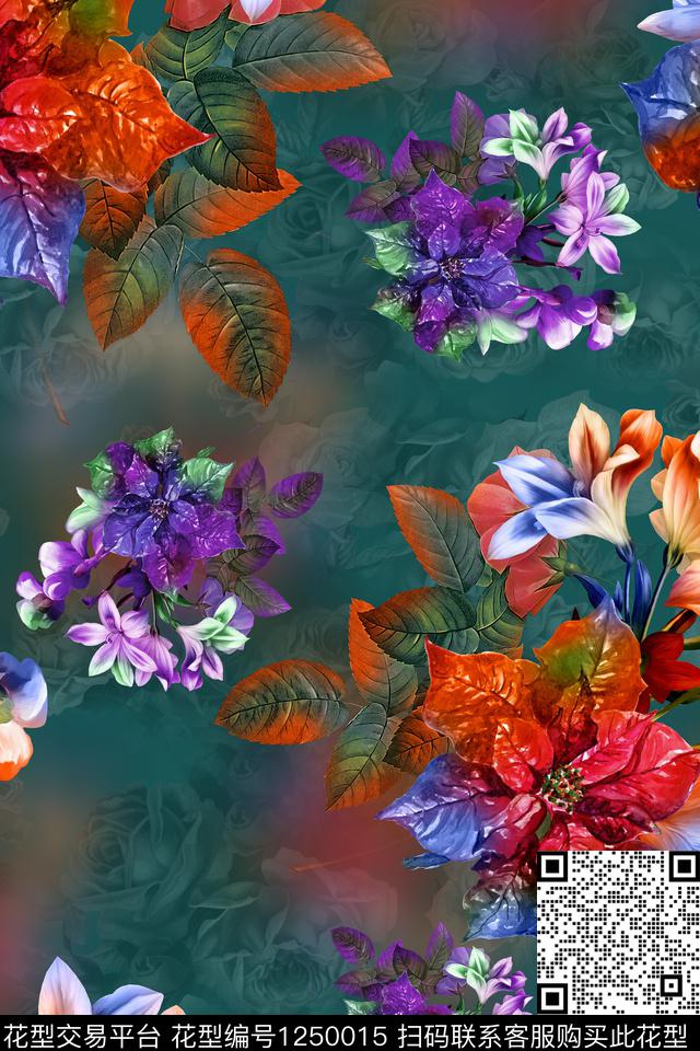 13.jpg - 1250015 - 花卉 女装 中国 - 数码印花花型 － 女装花型设计 － 瓦栏