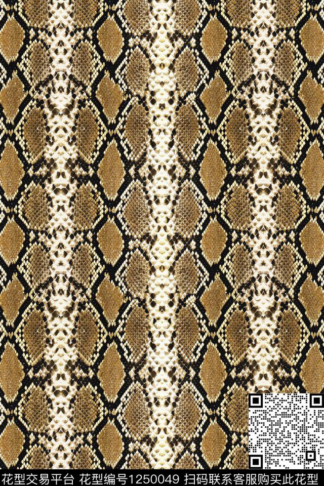 蛇纹2.jpg - 1250049 - 大牌风 数码花型 蛇纹 - 数码印花花型 － 女装花型设计 － 瓦栏