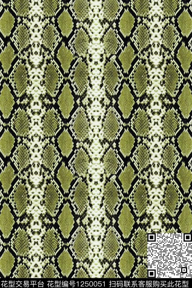 蛇纹1.jpg - 1250051 - 大牌风 数码花型 蛇纹 - 数码印花花型 － 女装花型设计 － 瓦栏
