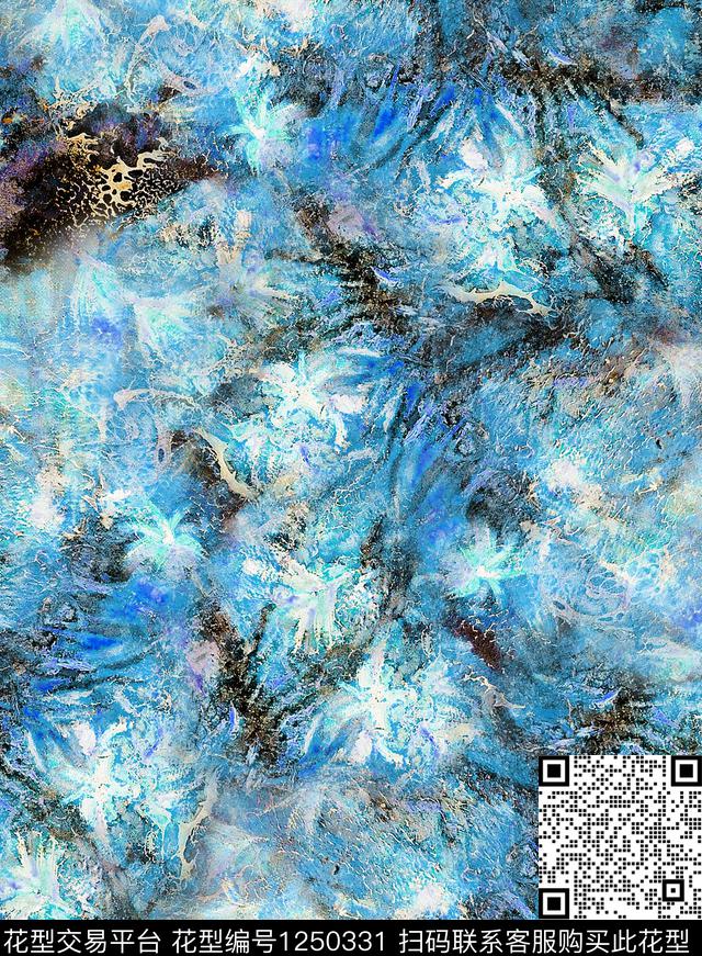 花卉肌理油画花型数码印花花型下载（图片编号: 1250331） - 瓦栏（Walan）
