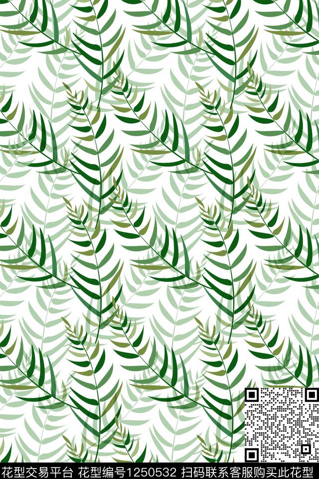 2019-8-27.jpg - 1250532 - 手绘 植物 底纹元素 - 数码印花花型 － 女装花型设计 － 瓦栏