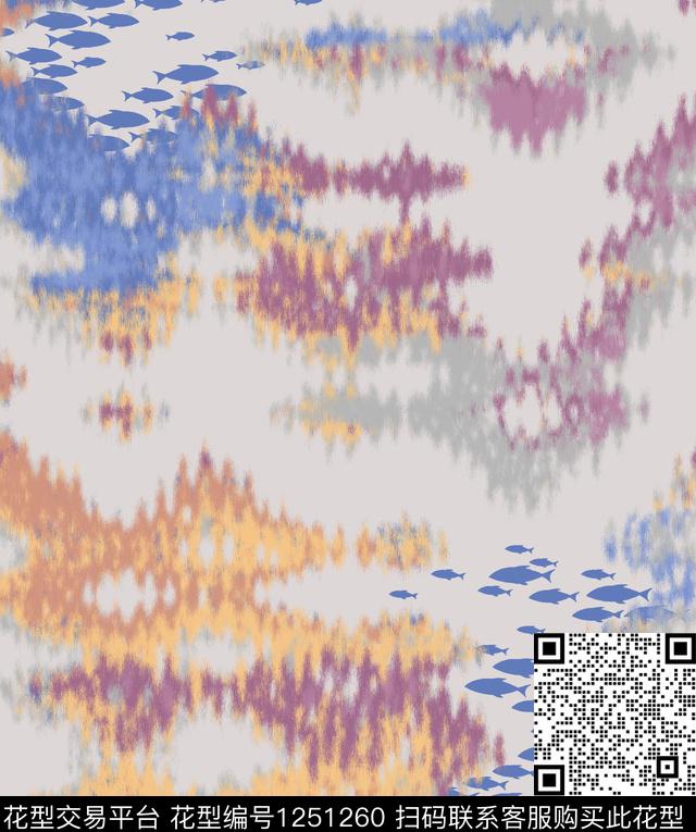 海底1.jpg - 1251260 - 海洋 数码花型 抽象 - 数码印花花型 － 女装花型设计 － 瓦栏