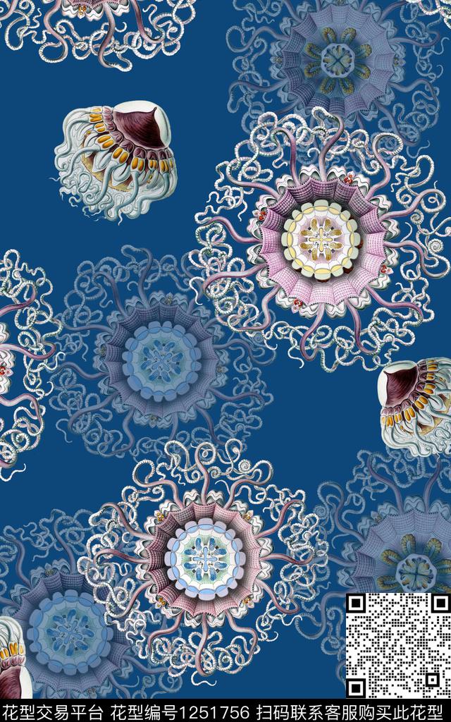 04.jpg - 1251756 - 珊瑚 水母 抽象 - 数码印花花型 － 女装花型设计 － 瓦栏