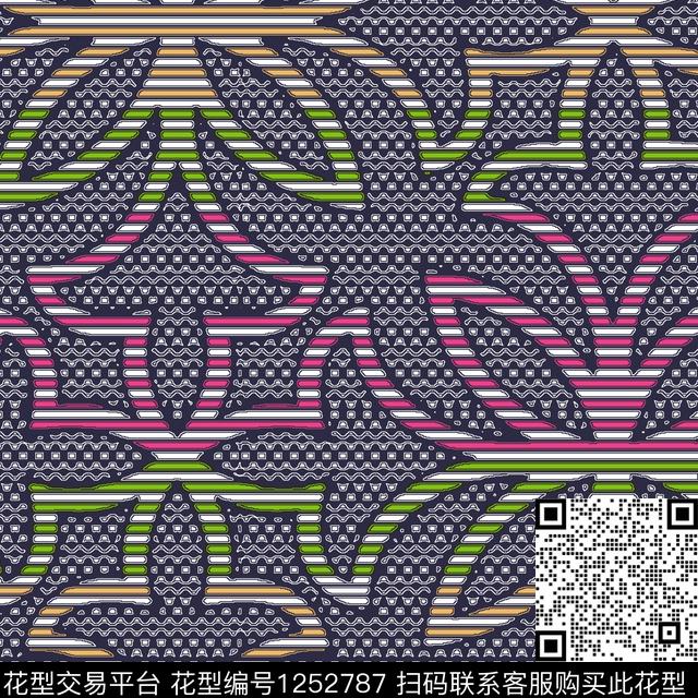 WL-20190904-1.jpg - 1252787 - 几何 格子 豹纹 - 传统印花花型 － 沙发布花型设计 － 瓦栏