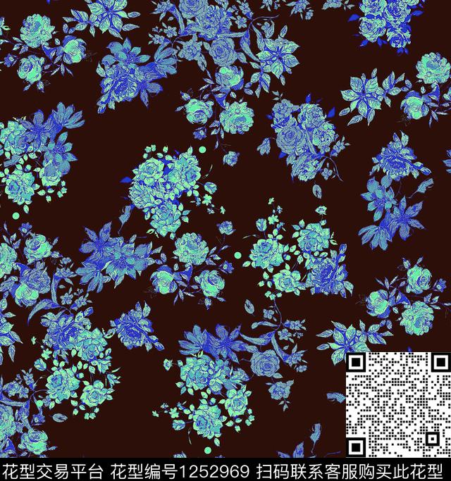 03869.jpg - 1252969 - 花卉 抽象 中国 - 数码印花花型 － 女装花型设计 － 瓦栏