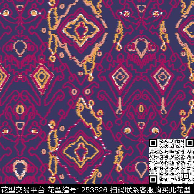 几何格子豹纹传统印花花型下载（图片编号: 1253526） - 瓦栏（Walan）