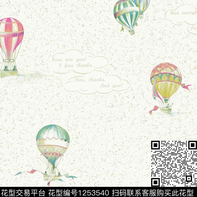浪漫热气球.jpg - 1253540 - 墙纸 小清新 - 传统印花花型 － 墙纸花型设计 － 瓦栏