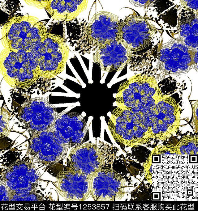 879951612.jpg - 1253857 - 花卉 抽象 创意 - 数码印花花型 － 女装花型设计 － 瓦栏
