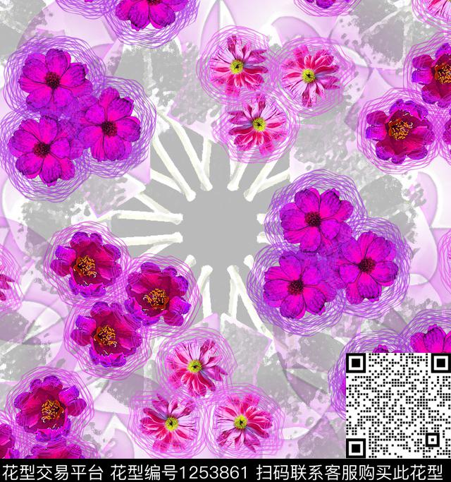 87995.jpg - 1253861 - 花卉 抽象 创意 - 数码印花花型 － 女装花型设计 － 瓦栏