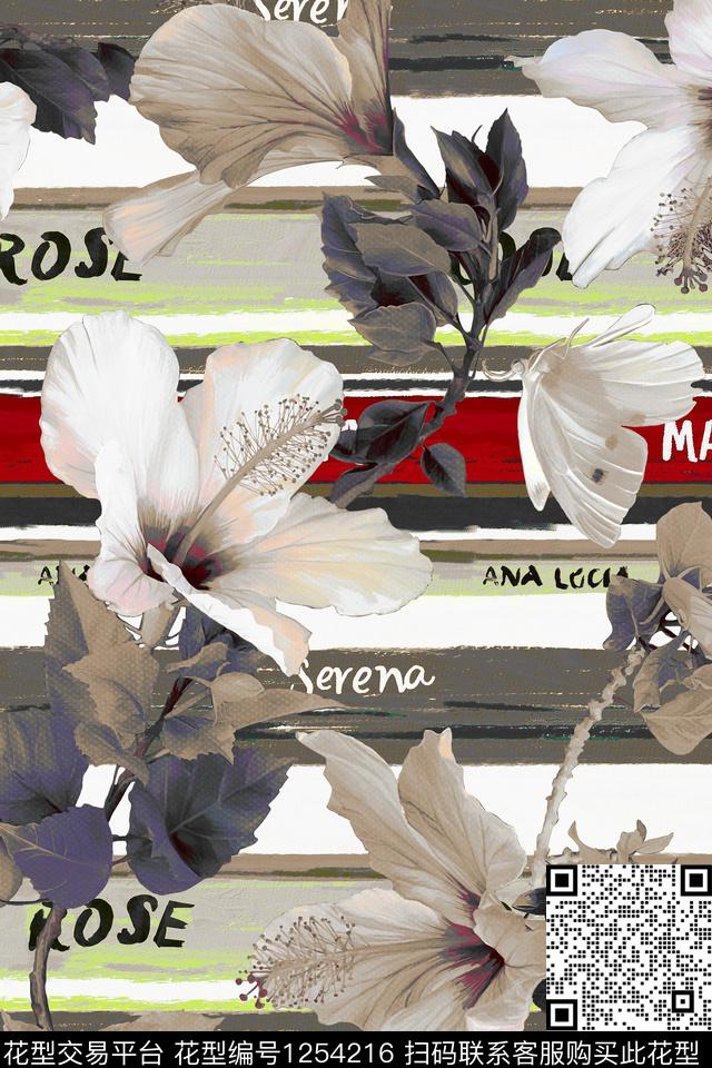 美丽花3.jpg - 1254216 - 大牌风 花卉 定位花 - 数码印花花型 － 男装花型设计 － 瓦栏