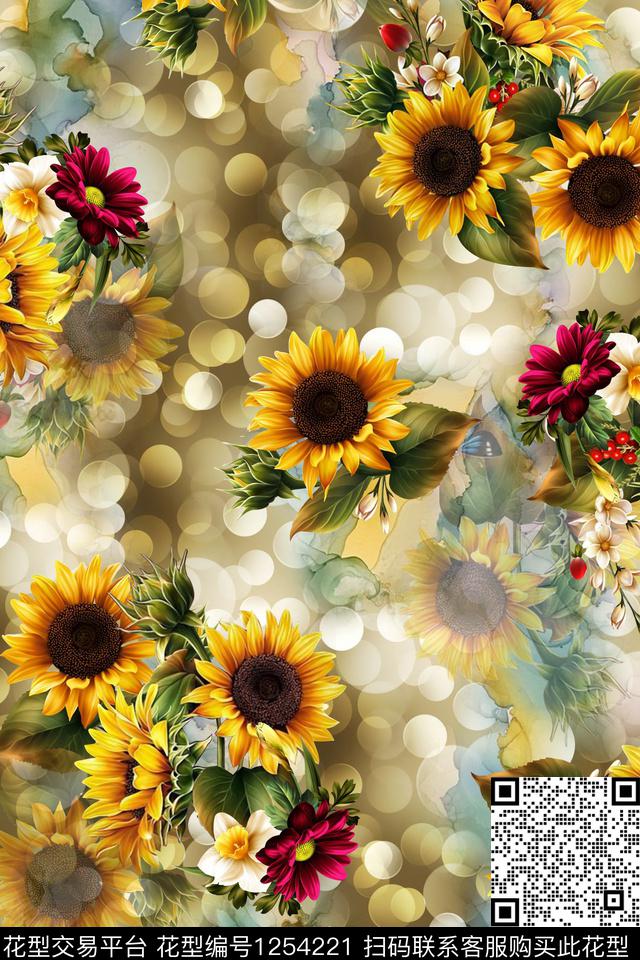 K00028-分层.jpg - 1254221 - 花卉 油画花型 数码花型 - 数码印花花型 － 女装花型设计 － 瓦栏