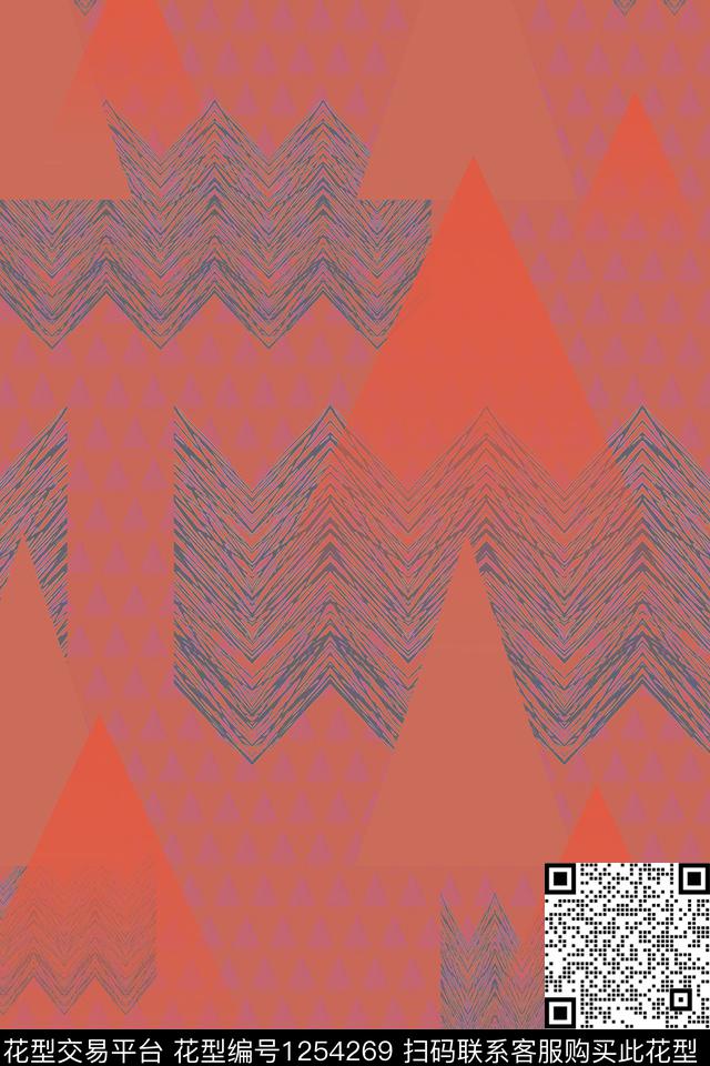 大牌风复古波谱数码印花花型下载（图片编号: 1254269） - 瓦栏（Walan）