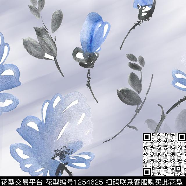 910-2.jpg - 1254625 - 花卉 大牌风 素雅 - 数码印花花型 － 女装花型设计 － 瓦栏