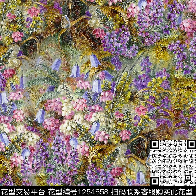 WL19015.jpg - 1254658 - 花卉 油画花型 印花 - 数码印花花型 － 女装花型设计 － 瓦栏