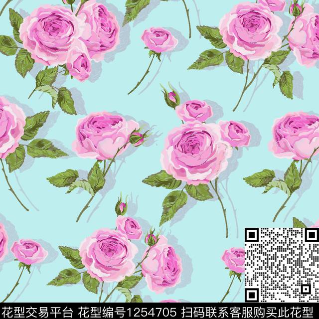 花卉.jpg - 1254705 - 花卉 植物 数码花型 - 数码印花花型 － 女装花型设计 － 瓦栏