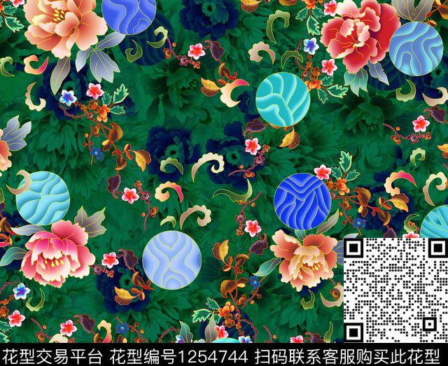 C-0001.jpg - 1254744 - 手绘花卉 国画 梅花 - 数码印花花型 － 女装花型设计 － 瓦栏