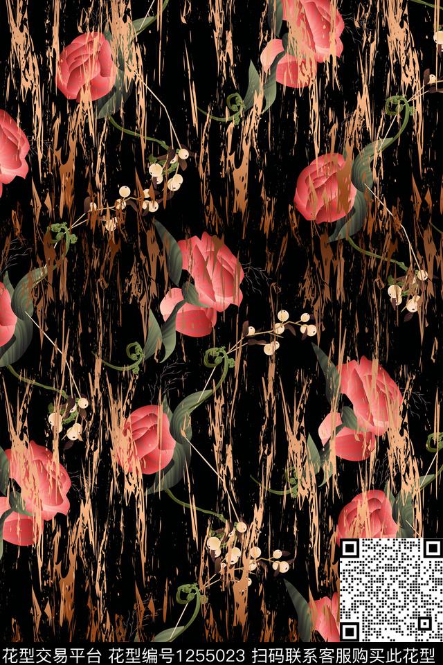 2019-9-5.jpg - 1255023 - 艺术 线条画 花环 - 数码印花花型 － 女装花型设计 － 瓦栏