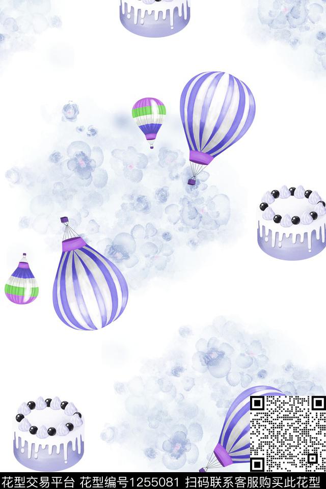 卡通花瓣气球数码印花花型下载（图片编号: 1255081） - 瓦栏（Walan）