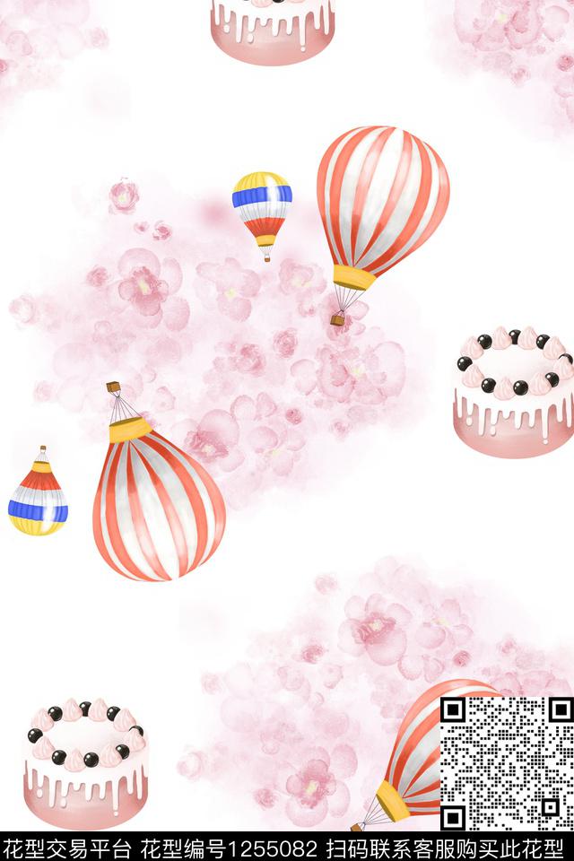 卡通花瓣气球数码印花花型下载（图片编号: 1255082） - 瓦栏（Walan）