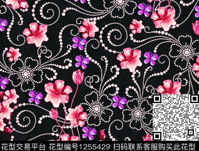 190912-04.jpg - 1255429 - 时尚 数码花型 花卉 - 数码印花花型 － 女装花型设计 － 瓦栏