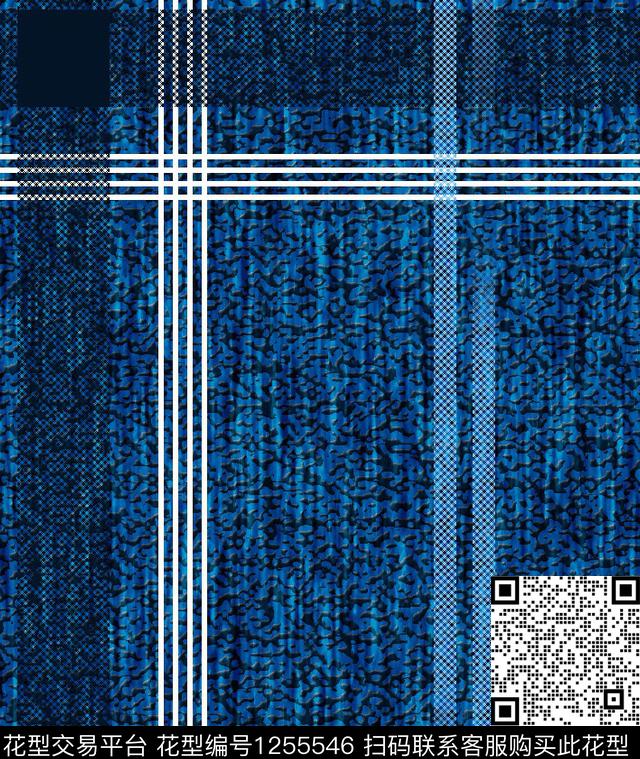 2019-07-11-1蓝.jpg - 1255546 - 底纹 格子 - 数码印花花型 － 女装花型设计 － 瓦栏