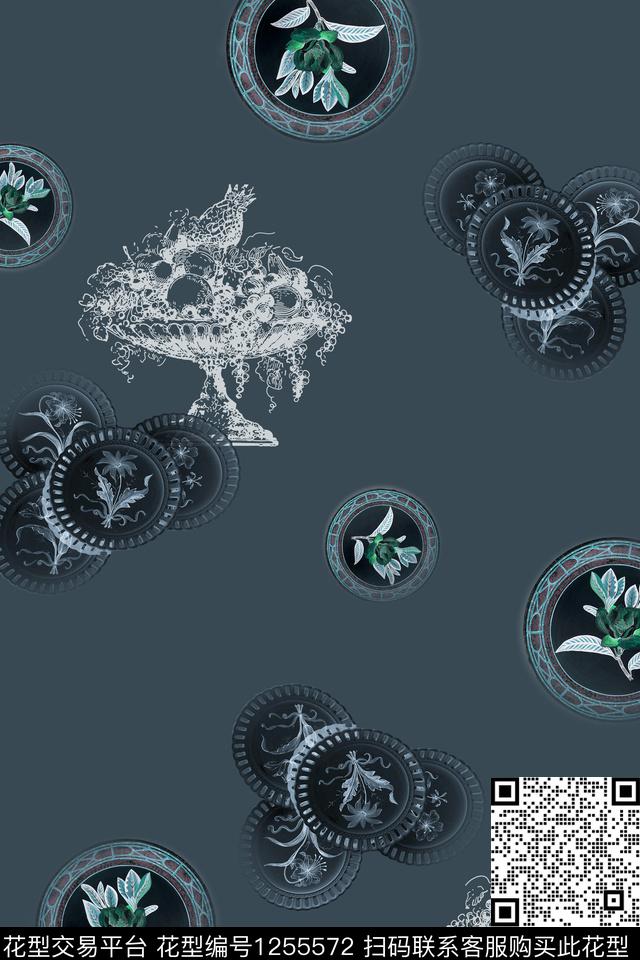 古典花纹花卉趣味数码印花花型下载（图片编号: 1255572） - 瓦栏（Walan）