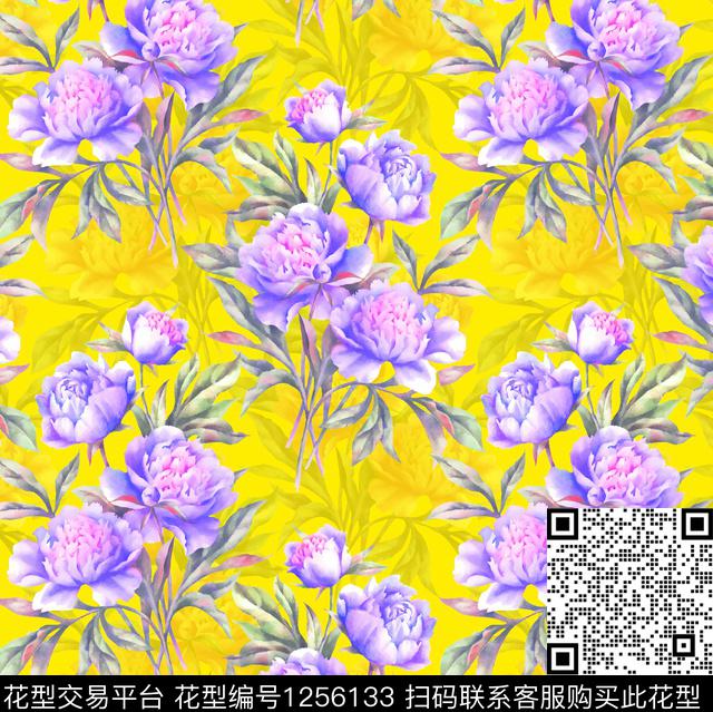 AA032-2.jpg - 1256133 - 绿植树叶 数码花型 花卉 - 数码印花花型 － 女装花型设计 － 瓦栏
