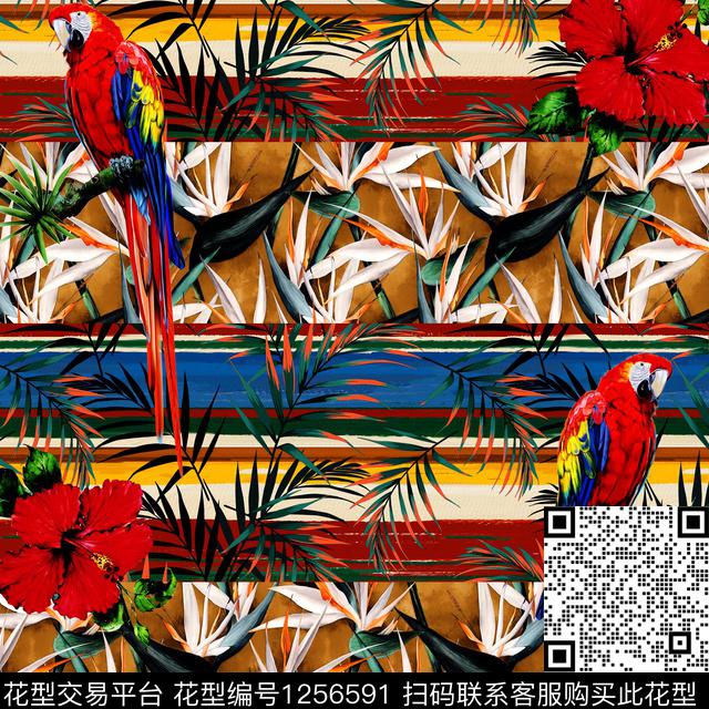 R-yingwu13.jpg - 1256591 - 木槿花 几何 热带花型 - 数码印花花型 － 男装花型设计 － 瓦栏